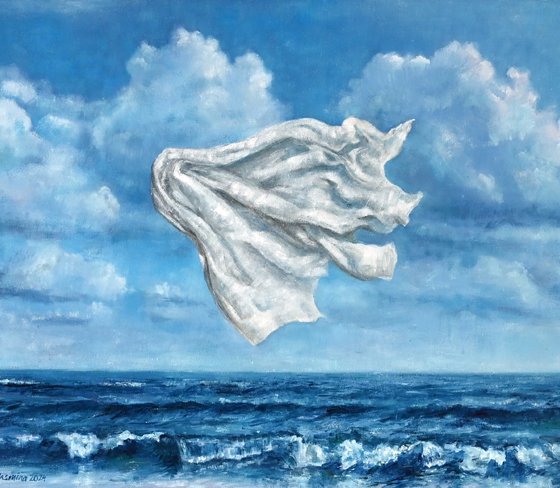 Ocean Flight, 2024, Oil on canvas 50.7x61cm